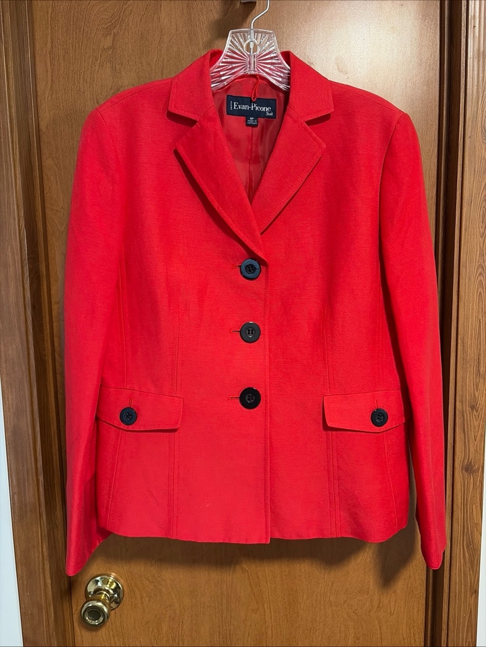 EUC - Evan-Picone Red Suit Jacket Womenโs - Size 8 Petite